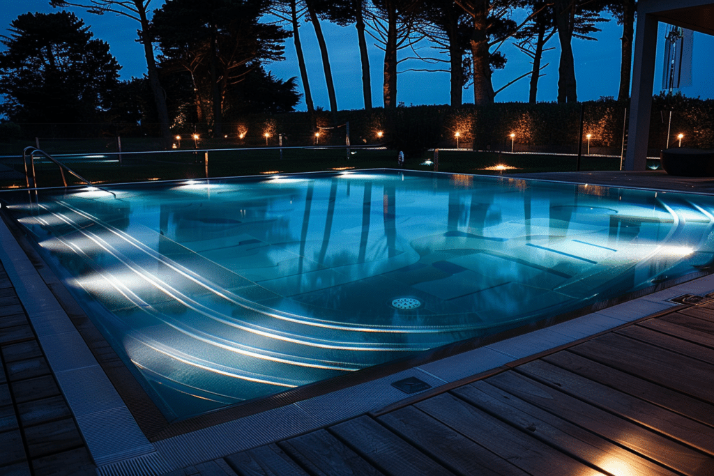 piscine éclairée LEDS